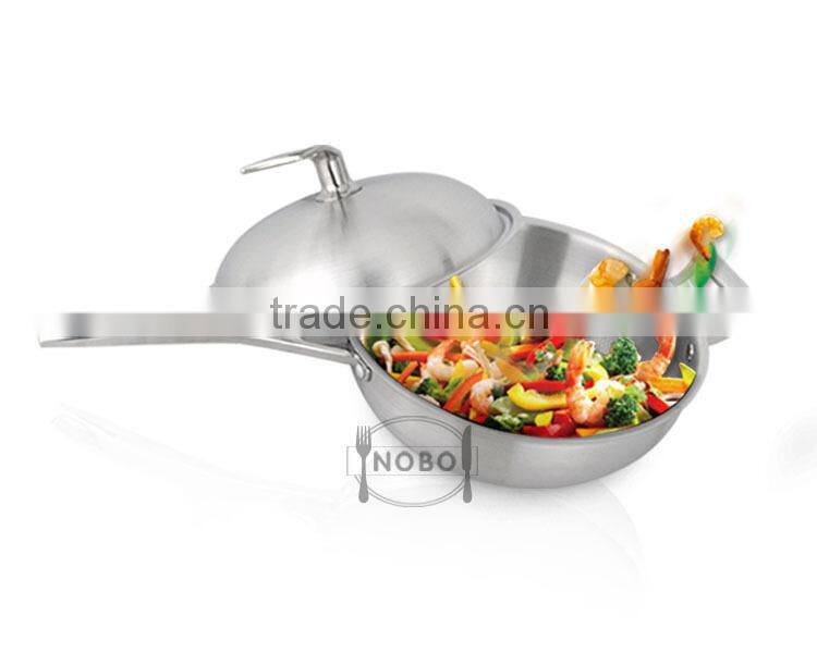 High Quality 3 Layers Stainless Steel 304 Non-stick Frying Pan with Lid