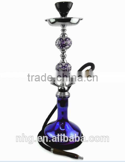 nice decoration heavy shaft glass shisha