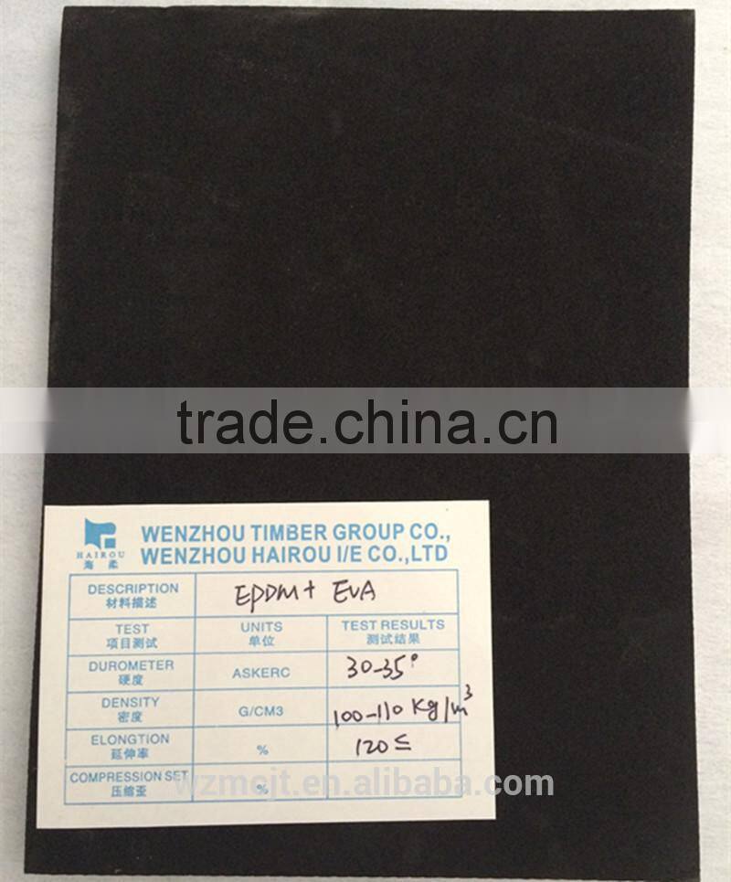 30-35 Shore C Hardness and 100-110kg Density Close Cell EPDM add EVA Sheet