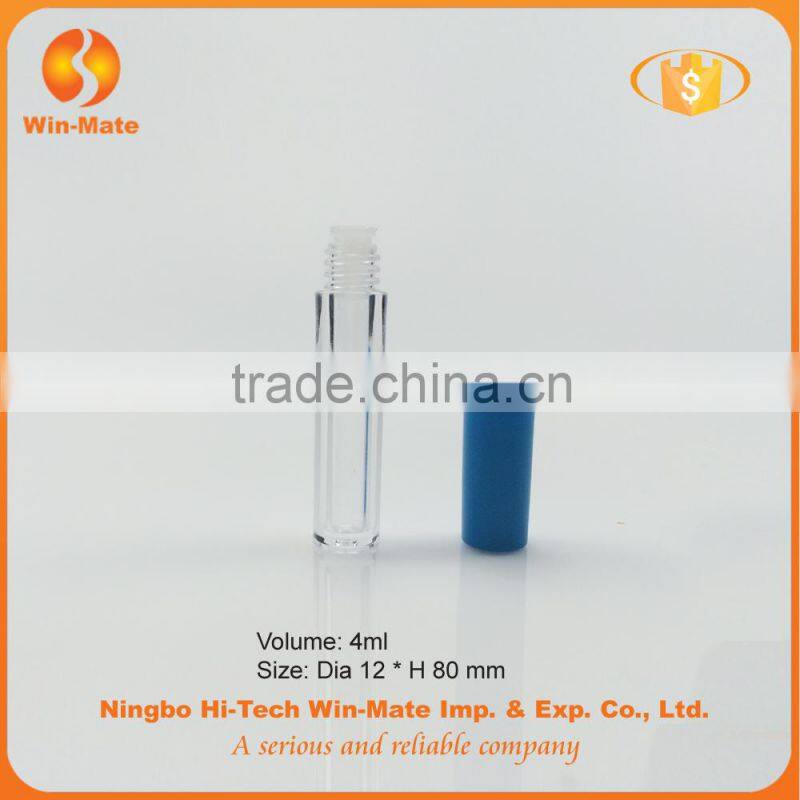 Hot-selling bright color transparent pink 8*1.2mm Cosmetic Lipgloss Tube Packaging