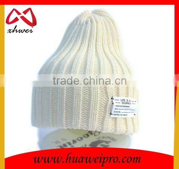 Unisex beanie fashion american plain cool knit beanie hat cap with label