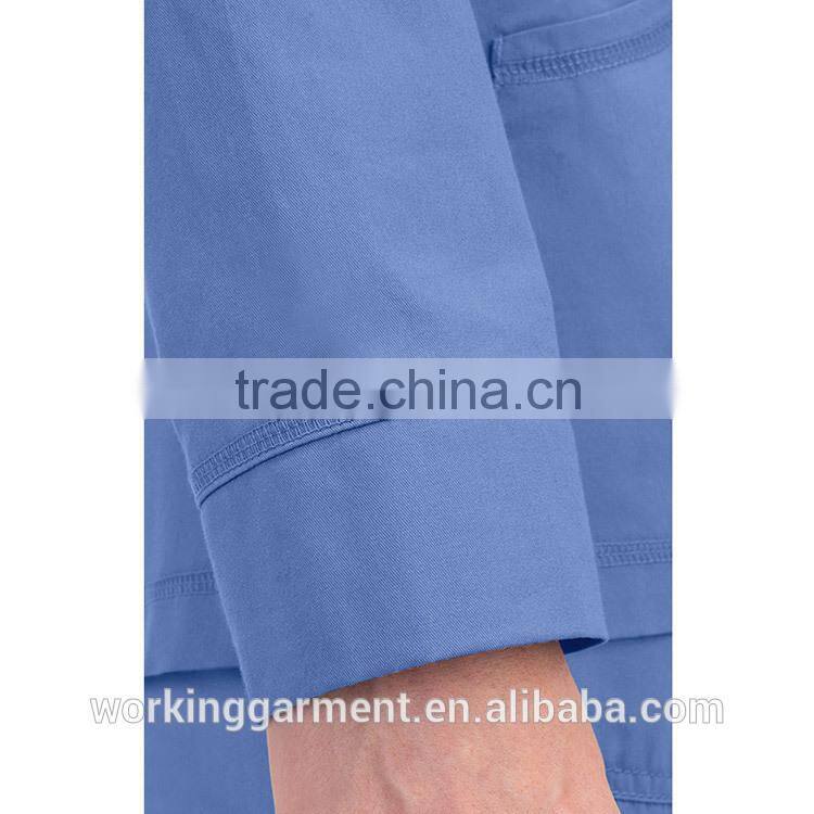 Wholesale OEM Hotsale Fashion Women's Olivia Round Neck Solid Scrub Jacket / Hospital Uniform