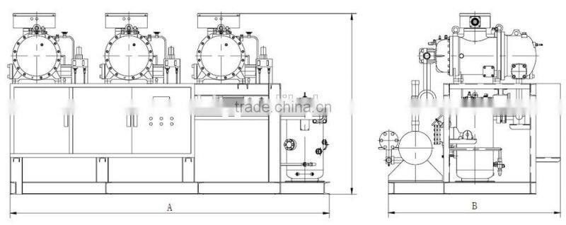 JZHLGF Semi-Hermetic Screw Compressor Air Cooled Condensing Unit in cold room for Cold, Freezer and Quick Freezing Storage Rooms