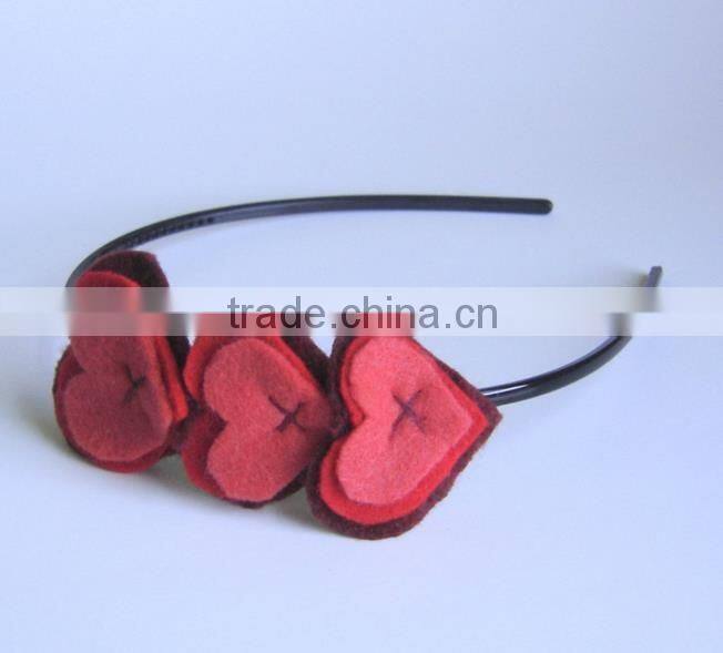Hot Sale Heart Shape Felt Headband For Pretty Baby Girls