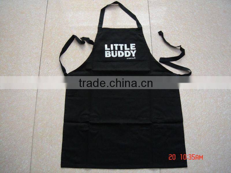 cheap BBQ apron &cotton apron for kitchen and promotion black bib apron with printing -58