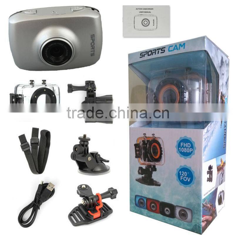 2 inch FULL HD 1080P Sport action camera waterproof Under water 5M Helmet Sport action camera digital video camera professional