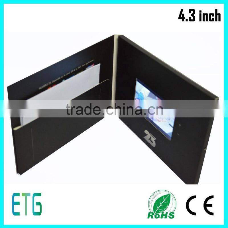 digital brochure with video greeting card lcd 4.3 inch with lcd video brochure card