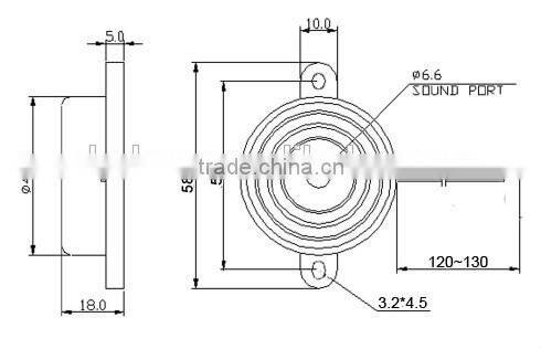 DC 12V mini piezo siren ,PS-116,With CE &Rohs