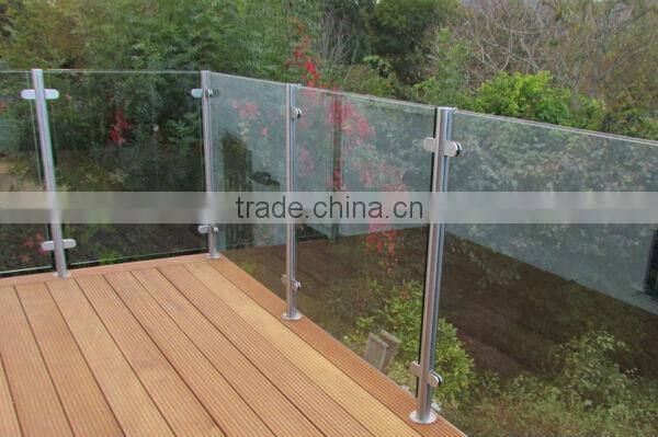 Stainless Post and Glass Outdoor Stair Railings