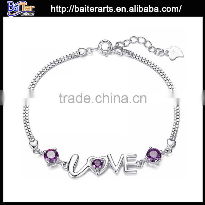 Custom Fashion Rose Gold Initial Cuff Bracelet 925 Sterling Silver Gold Initial Bangle Bracelet