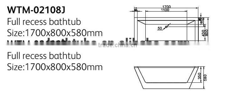 SUNZOOM UPC/cUPC certified european soaking tubs, rectangular corner bathtub, quality bathtub