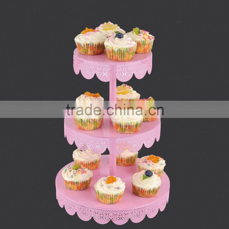YG1139 2 layer wrought iron cupcake stand, color powder coated cupcake racks for wedding