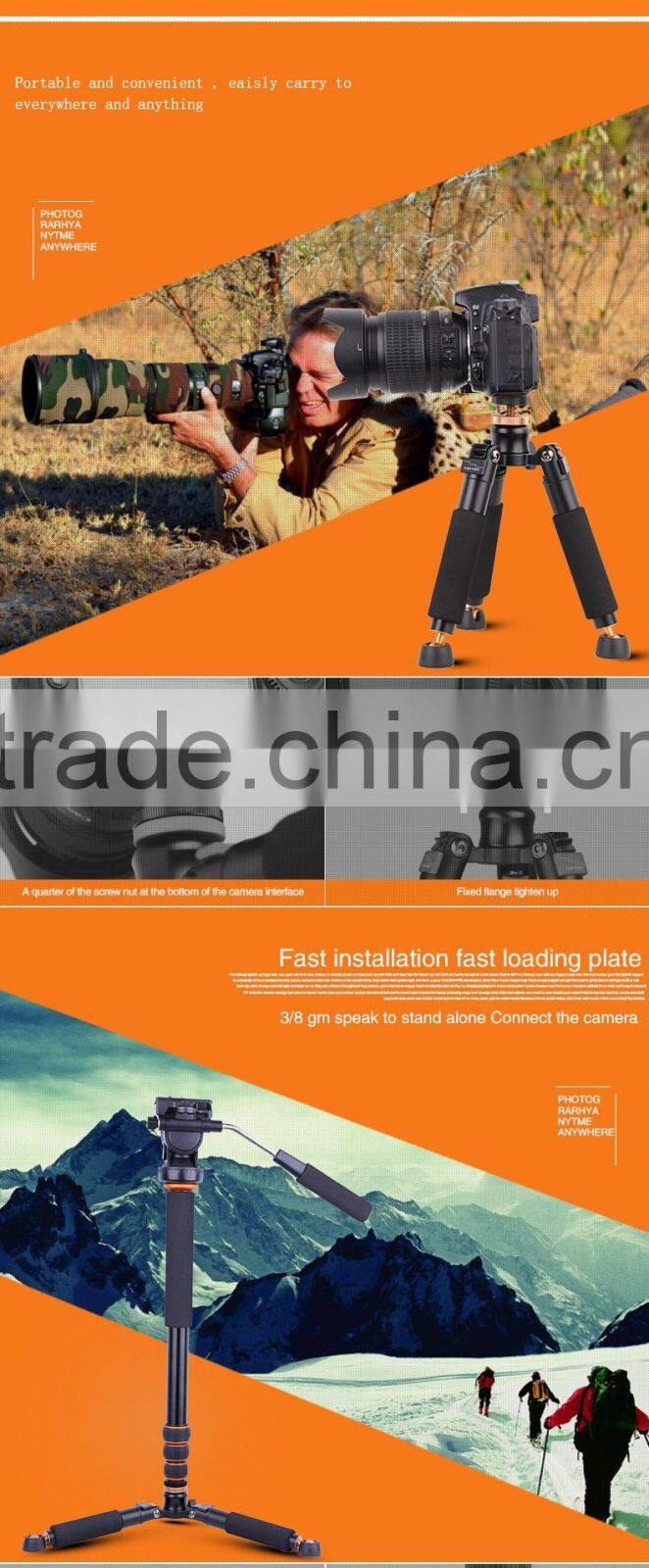 QZSD-Q178 Portable 0.53KG Folding Ultra Aluminum alloy tripod compact desktop Macro mini tripod kit with ball head for DSLR