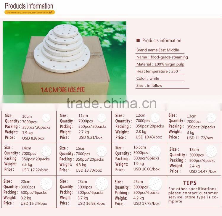 FDA approved non-stick high heat resist food grade steaming paper Dim Sum paper