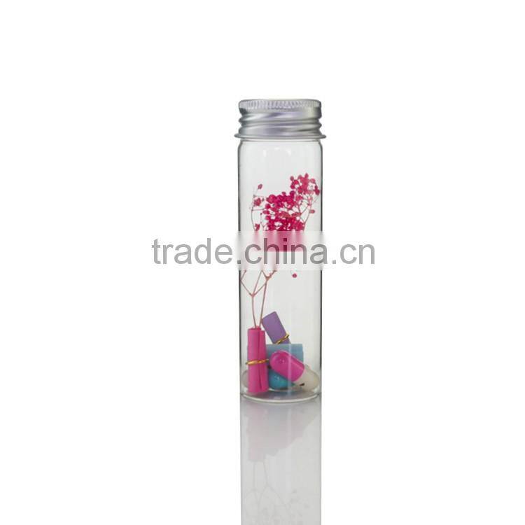 Small Tall Glass Bottles with Aluminum Caps, Wedding Favours, Place Settings