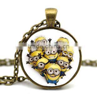 Popular Ying-Yang dragon and tiger fighting DIY glass dome necklace photo glass jewelry handmade jewelry Comic DIY Jewelry