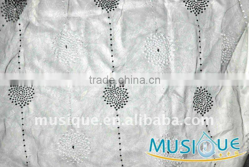 100% organza with embroidery curtain