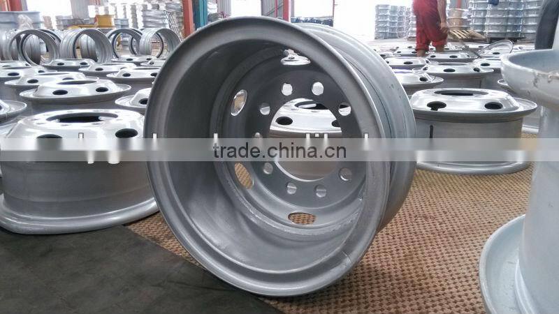 7.5-20 trailer wheel, tube steel wheel, wheel with10.00-20 tyre for heavy truck