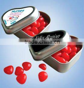 heart shaped tin can box for candy