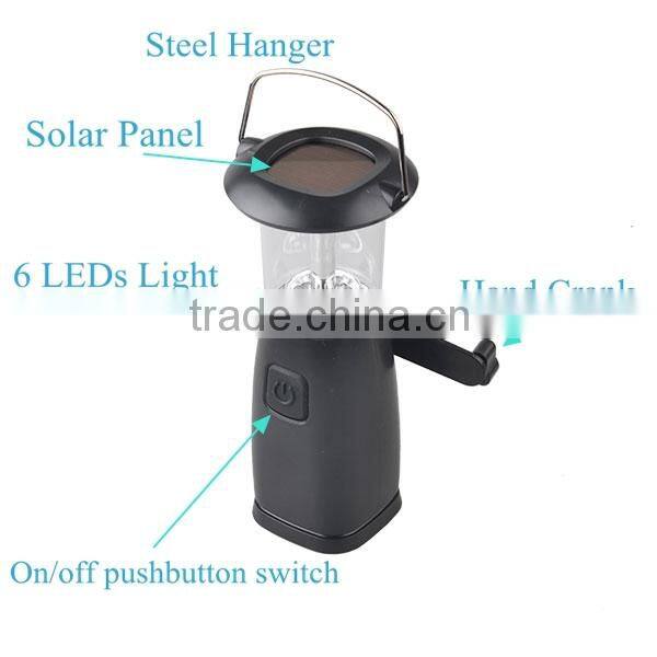Plastic Hand Cranking High Light 6 LED Rechargeable LED Lantern