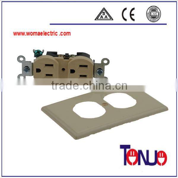 South American 2 gang receptacle switch