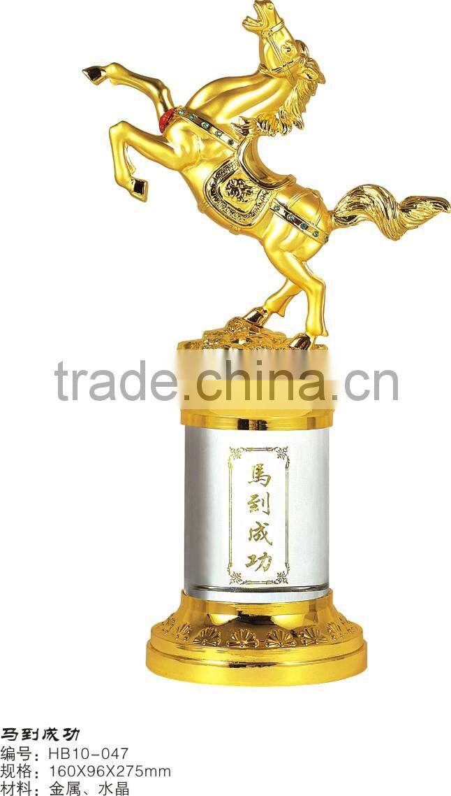 Factory Custom Plated Gold Metal Of Horse Trophy