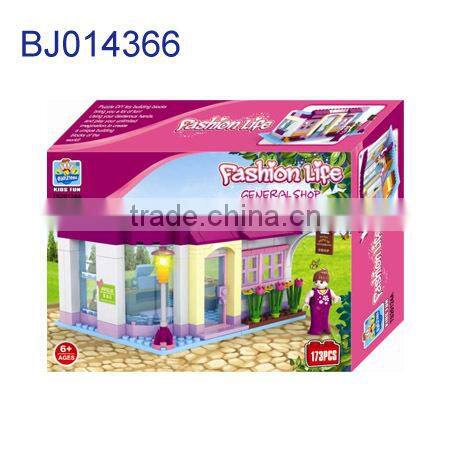 Education plastic diy toy funny kids 3D yellow school bus model