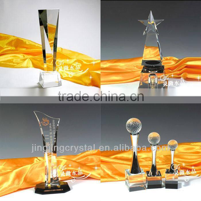 hot sale crystal glass hand trophy