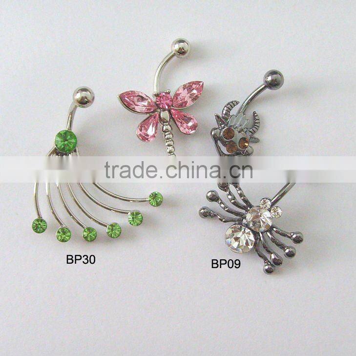 2012 Hot Sale New Sexy Rhinestone Navel Ring Body Piercing Jewelry,body Jewelry accessory