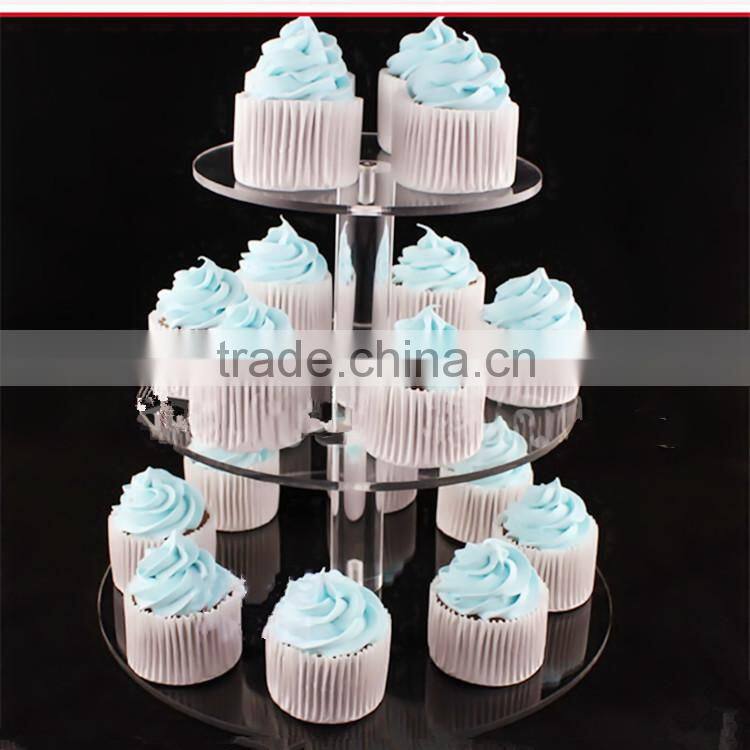 High quality plexiglass cake display tray, wedding cake rack, cake riser