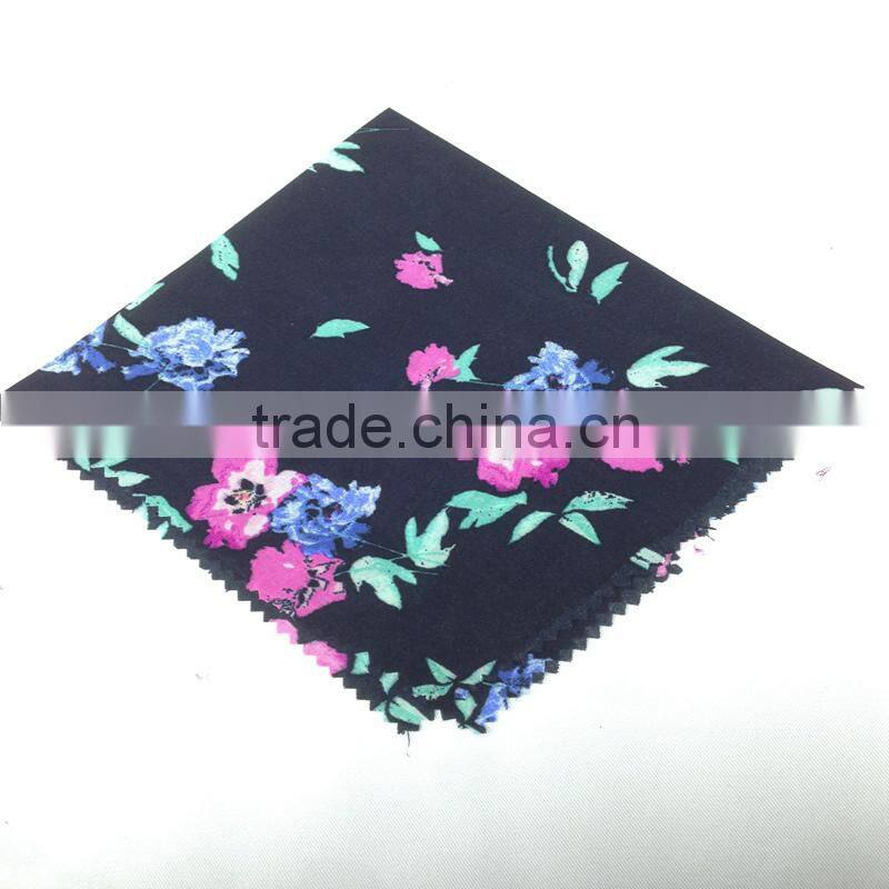 2015 xiangsheng samll flower cotton printing viscose elastane jersey fabric