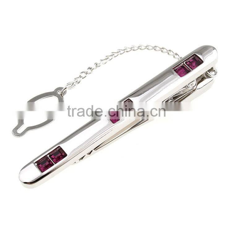 simple rhinestone metal mens tie set aceessories