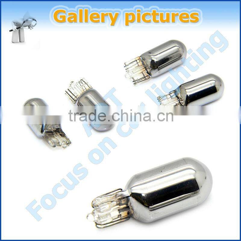 Automotive T10 chrome bulb, 12V 5W amber chrome bulbs car accessories