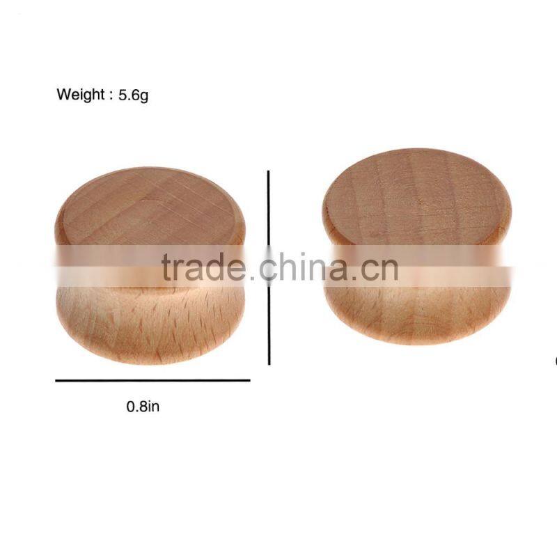 7 Pairs Organic Wood Saddle Plug Ear Plug Earlet Flesh Tunnel - Available in Size 8mm - 20mm