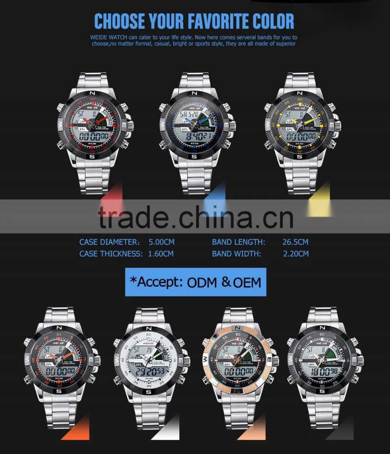 WEIDE WH1104-5 Latest Watches Design For Men Stainless Steel Watch Big Dial Mans Watch