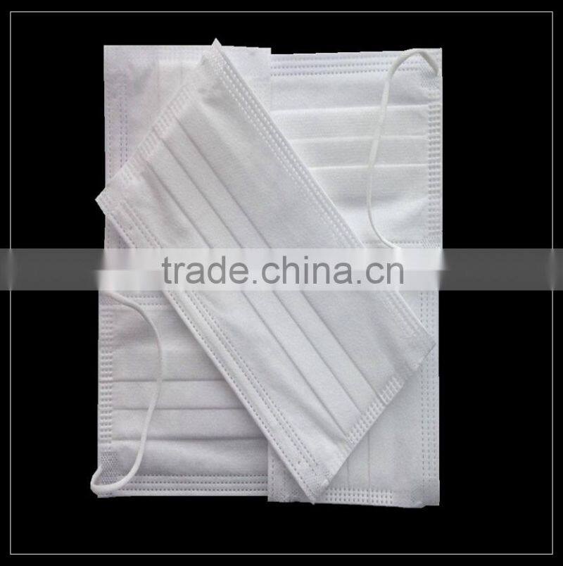 3ply white disposable non-woven medical/dental plastic face mask