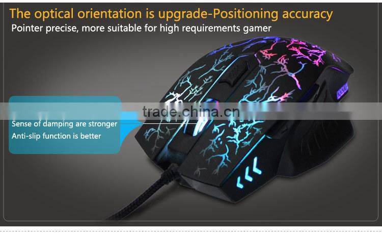 cool 6D wired 7 colors transform breathing lights gaming optical mouse