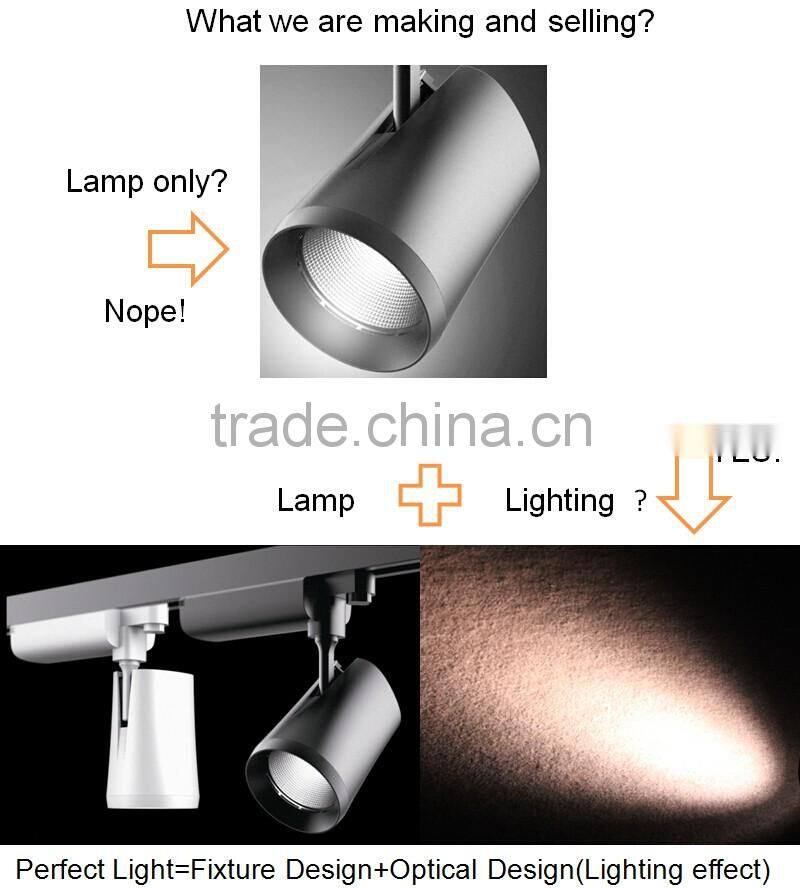 Global design spot track lighting high lumen rail light COB 30W LED Track Light