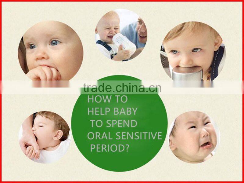 Baby's teething toothbrush with suction stand