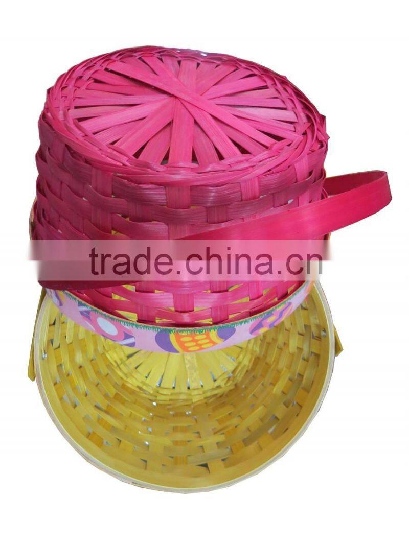 Beautiful decorate bamboo gift baskets