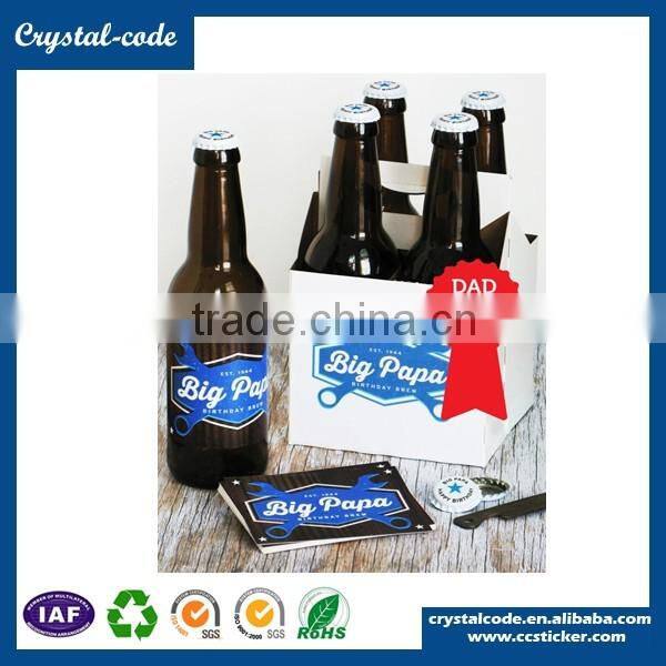 Self-adhesive label printing transparent beer bottle label for hdpe bottles