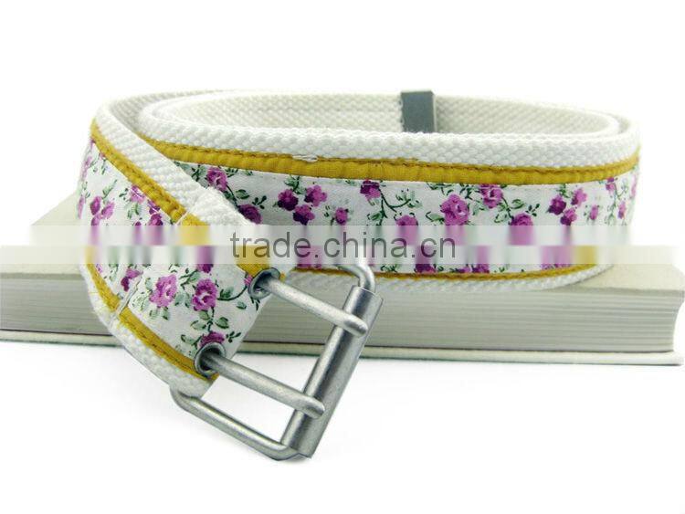 Women's Fashionable Canvas Belt Coved with Fabric for Jeans
