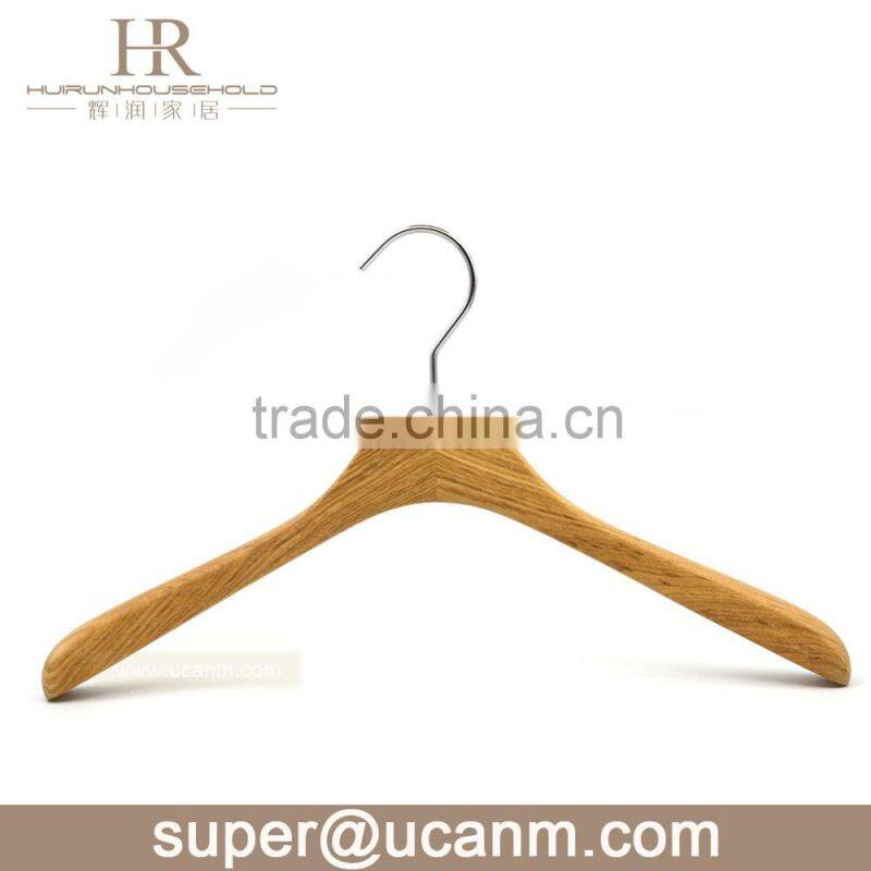 HRW-8600B hot sale classsical flat black ashtree wood clothes hanger