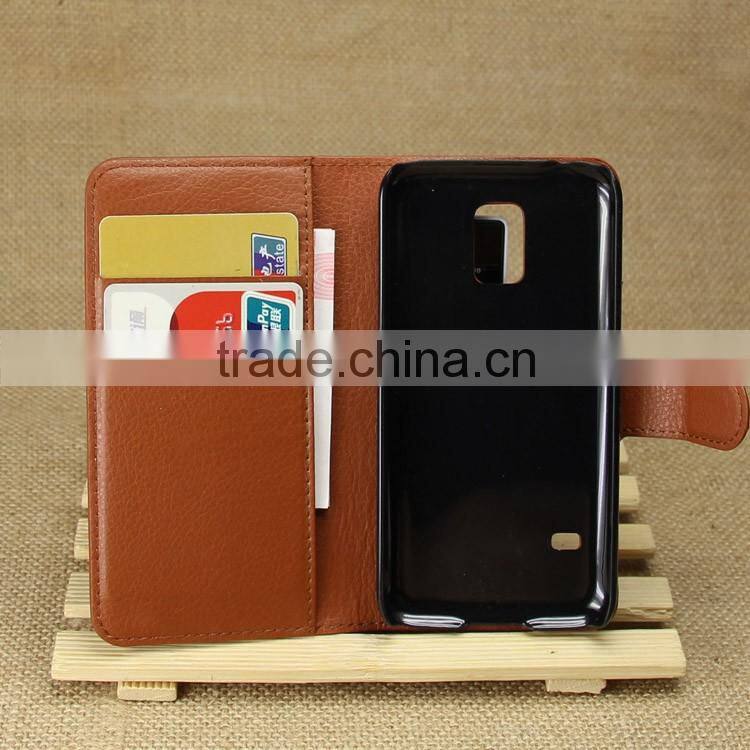 Wholesale Folio Stand Case for Samsung Galaxy S5 mini PU Leather Flip Cover with Wallet