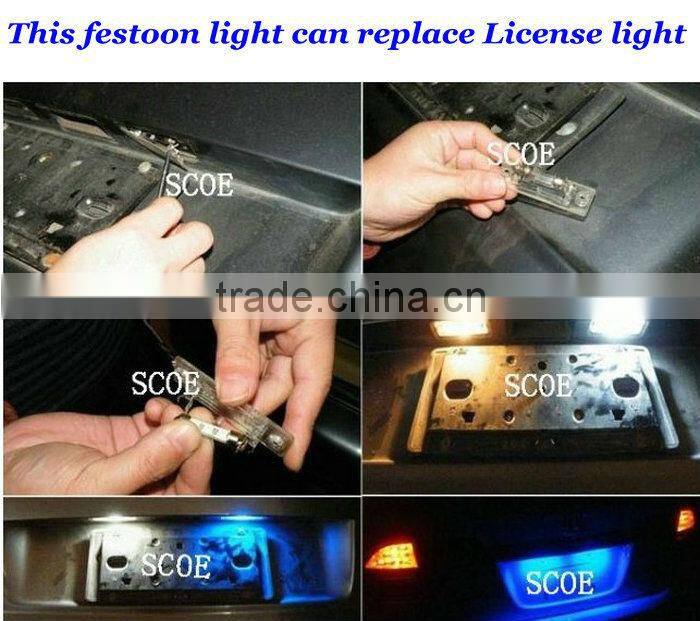 Auto car led reading light 12v, 41mm Led feston light for BMW, Audi, Benz