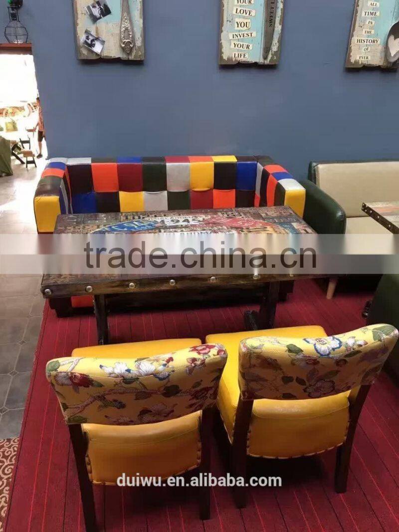 Hot sale chinese modern fast food restaurant Iron dining tables and chairs