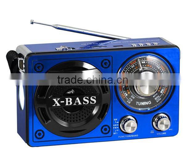 Fashion portable USB TF card MP3 player with 3 band Radio, built-in transformer 3 band Radio
