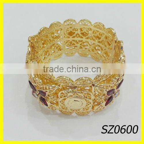 Wholesale moroccan jewelry murano glass bracelet rigid bracelets with strass
