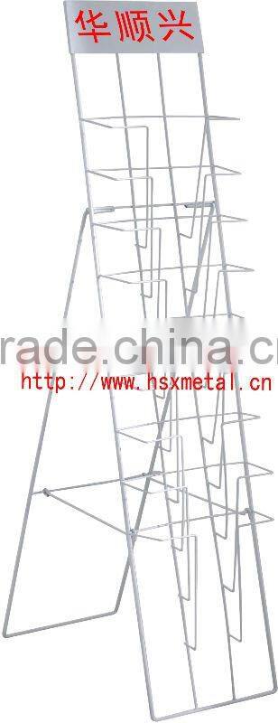 metal foldable magazine newspaper display rack HSX-S278