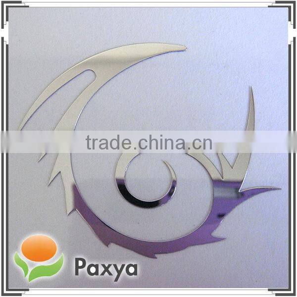 Silver shiny self adhesive metallic name plate sticker